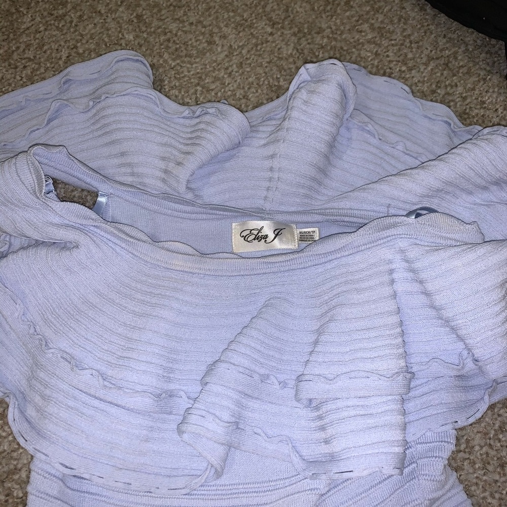 Eliza J Blue Off the Shoulder Dress XS - Picture 4 of 4